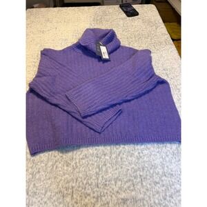 Target Women's Turtleneck Ribbed Sweater Purple Knit Pullover Size XXL‎ NWT